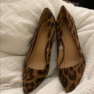 Lightly worn leopard print heels